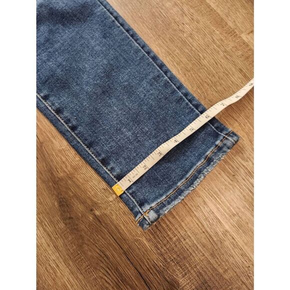 Risen Sequin Mid-rise Straight leg jean stretch cotton blend denim size 27x28 - Picture 7 of 10